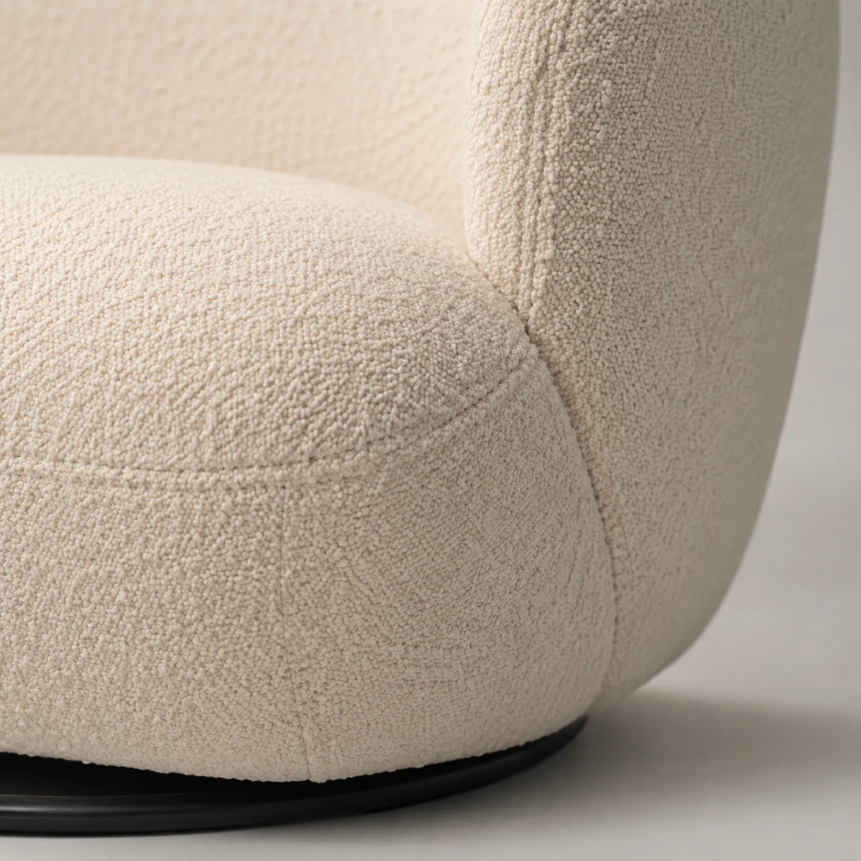 Curved Boucle Lounge Chair - Image 2