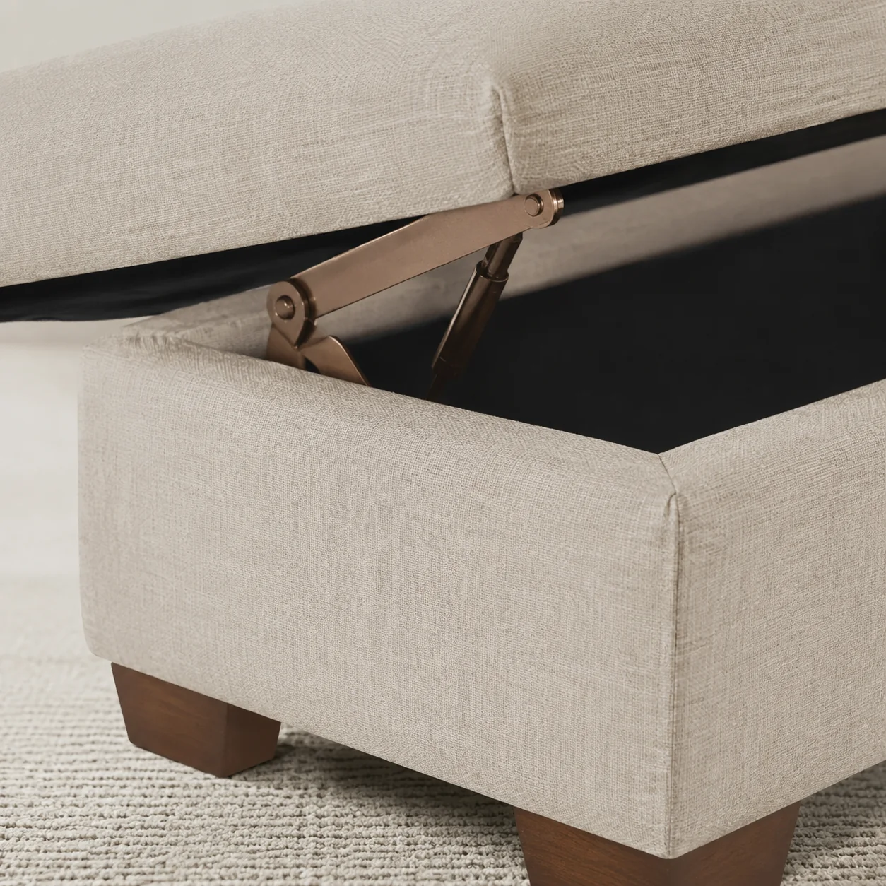 Upholstered Storage Ottoman - Image 2