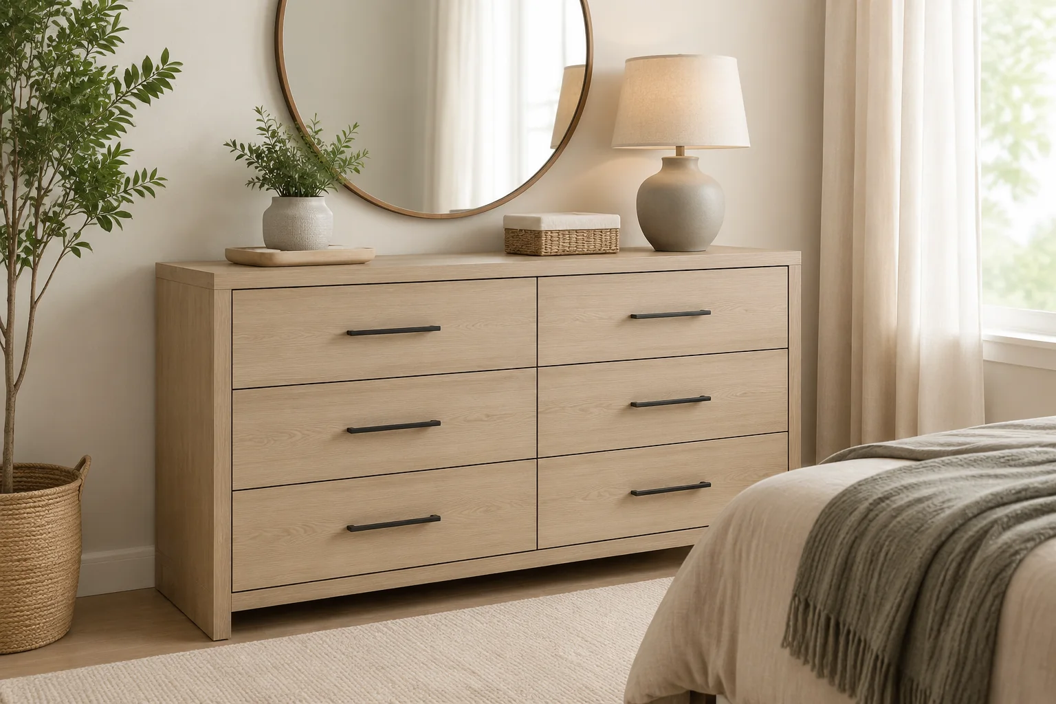 Six-Drawer Bedroom Dresser - Image 3