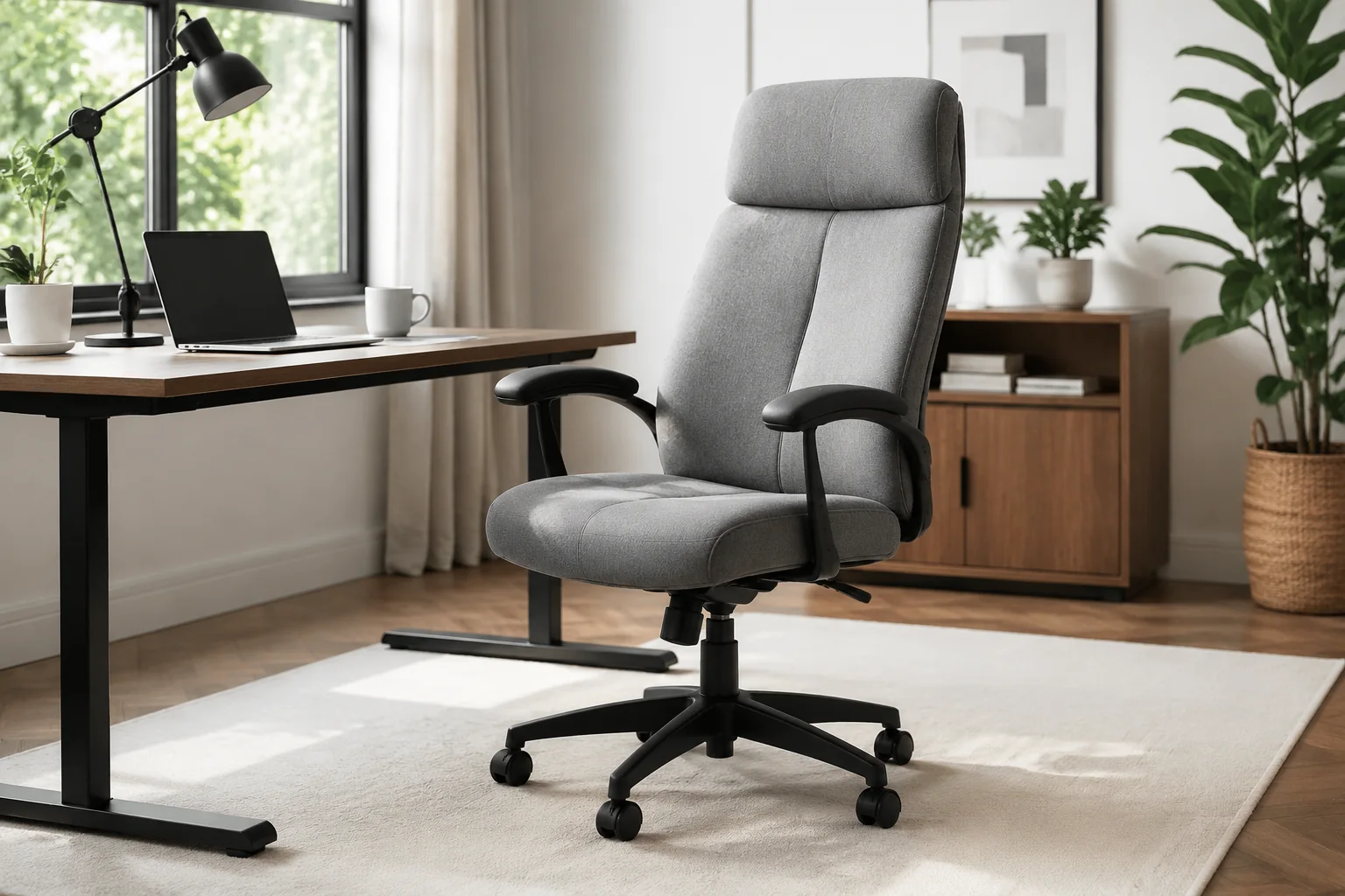 Ergonomic Upholstered Desk Chair - Image 3