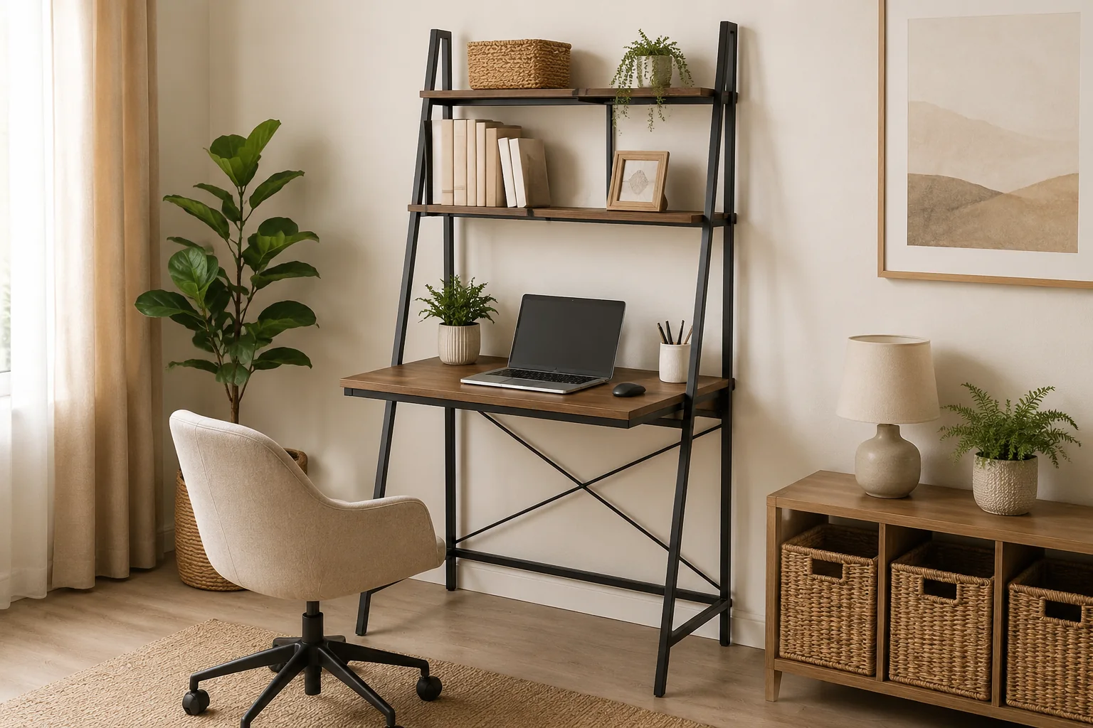 Ladder Wall Shelf Desk - Image 3