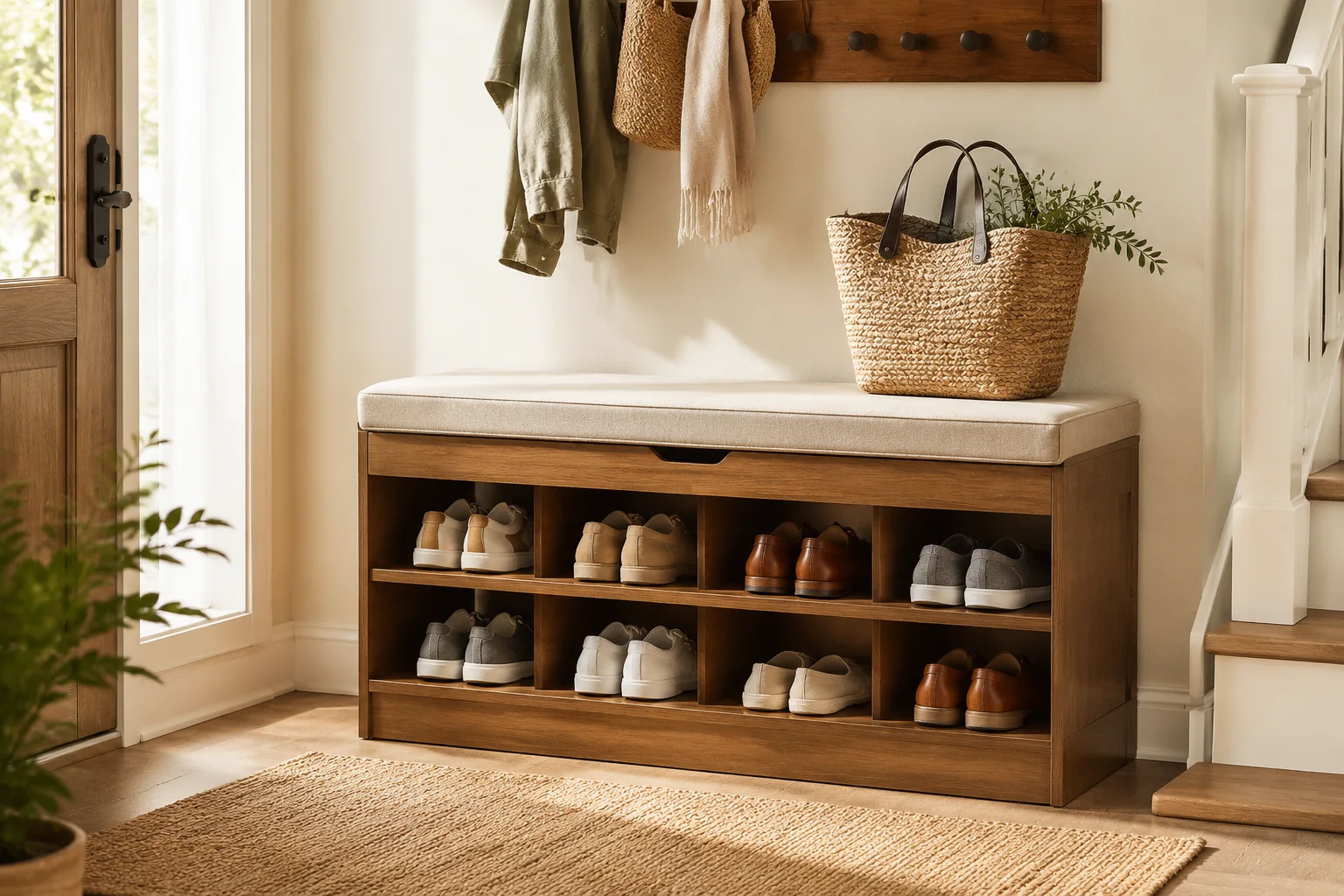Entryway Shoe Storage Bench - Image 3