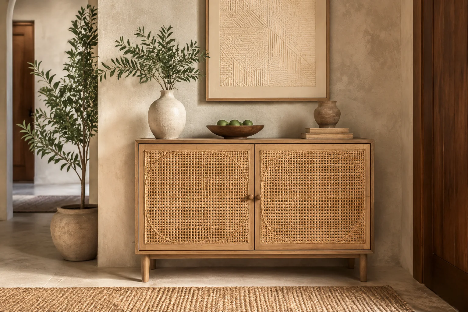 Rattan Accent Cabinet - Image 3