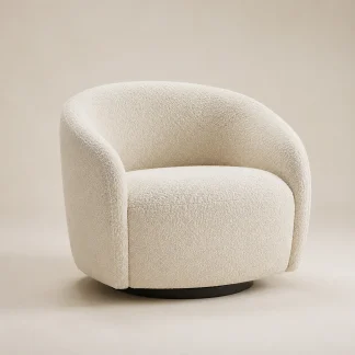 Curved Boucle Lounge Chair