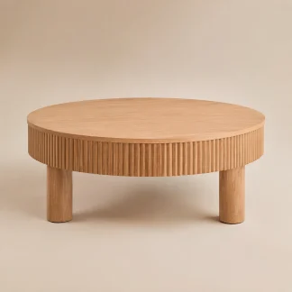 Fluted Wood Coffee Table