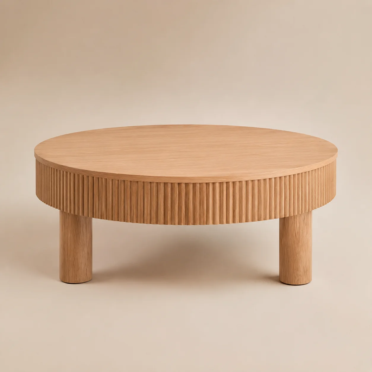 Fluted Wood Coffee Table