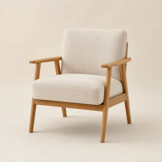 Linen Upholstered Accent Chair