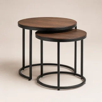 Round Nesting Side Table Pair