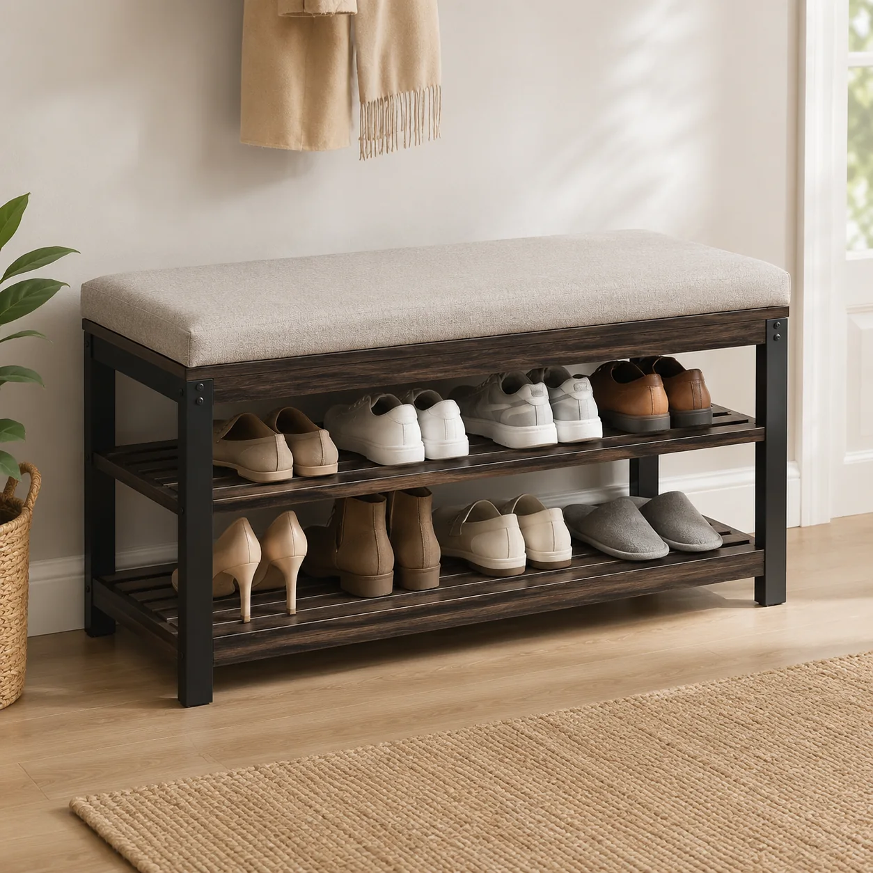 Entryway Shoe Storage Bench - Image 4