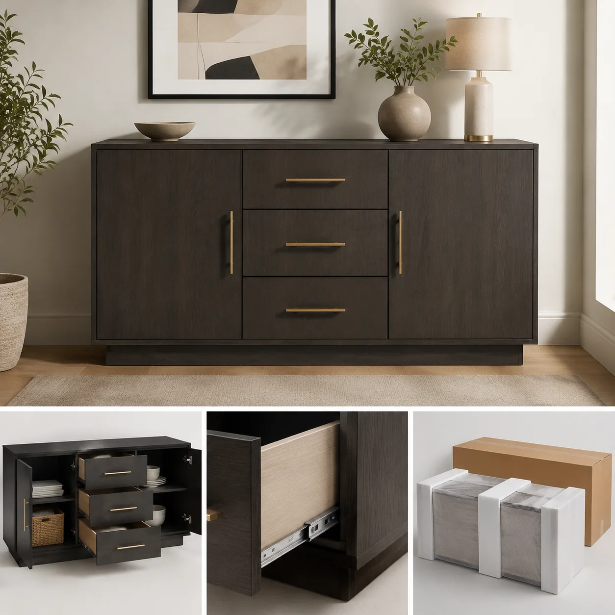 Sideboard Cabinet with Drawers - Image 4