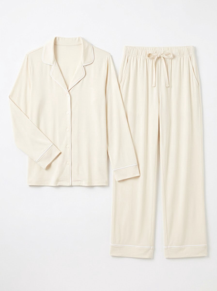 Home Lounge Pajama Set — Ivory