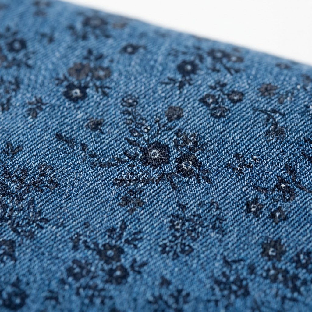Printed Low-Rise Jeans — Black Floral - Image 5