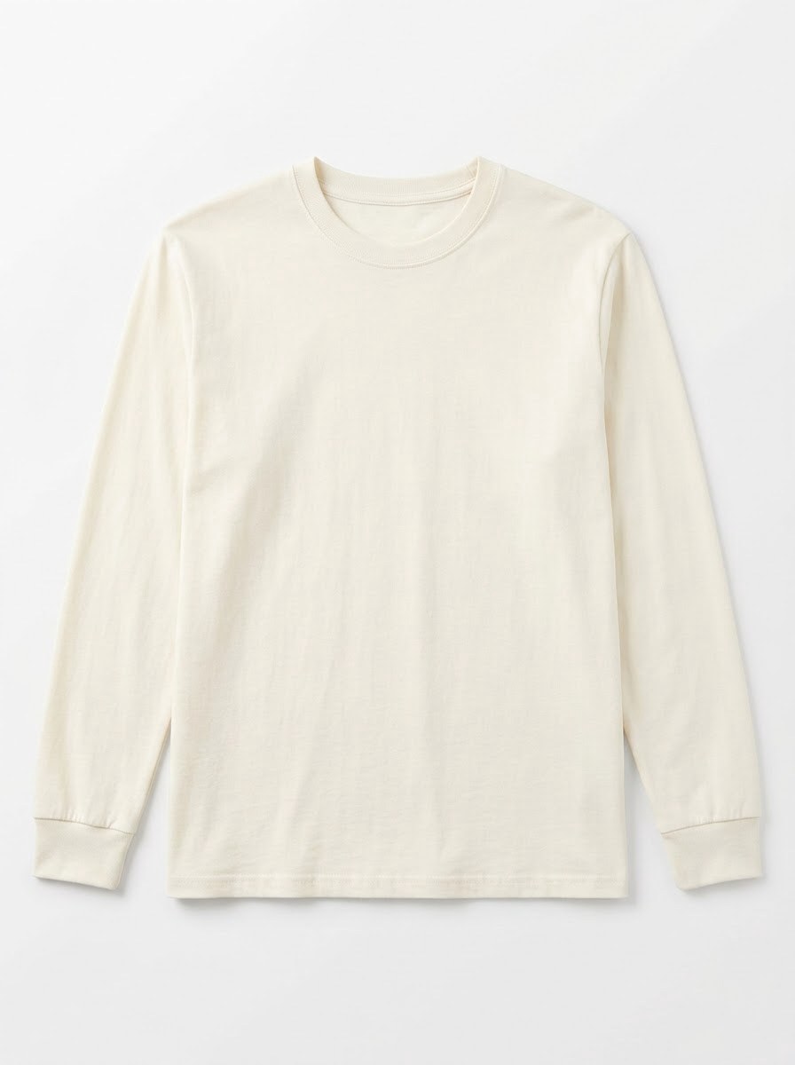 Solid Casual Long Sleeve — Ivory