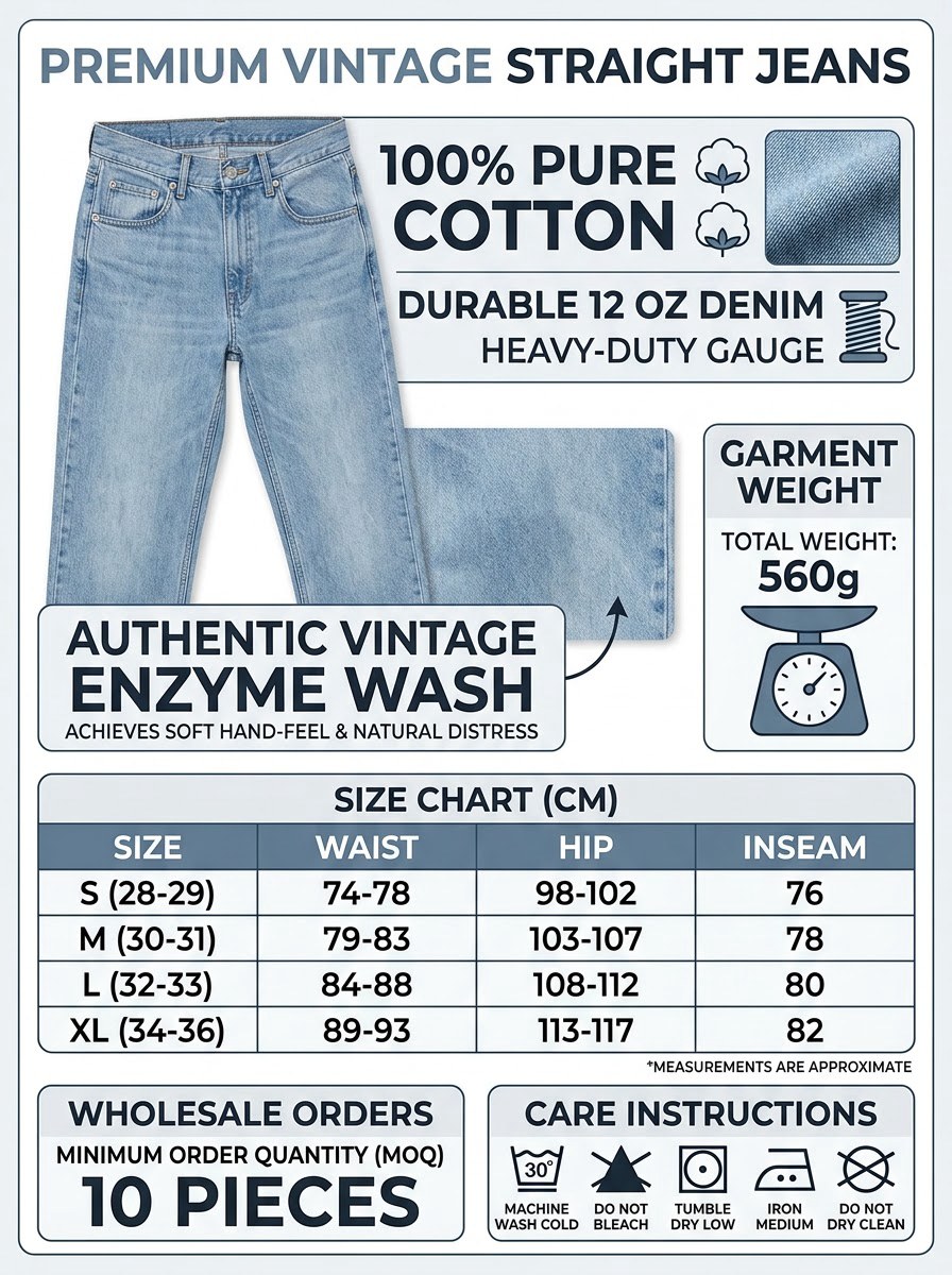 Vintage Wash Jeans — Light Vintage - Image 4